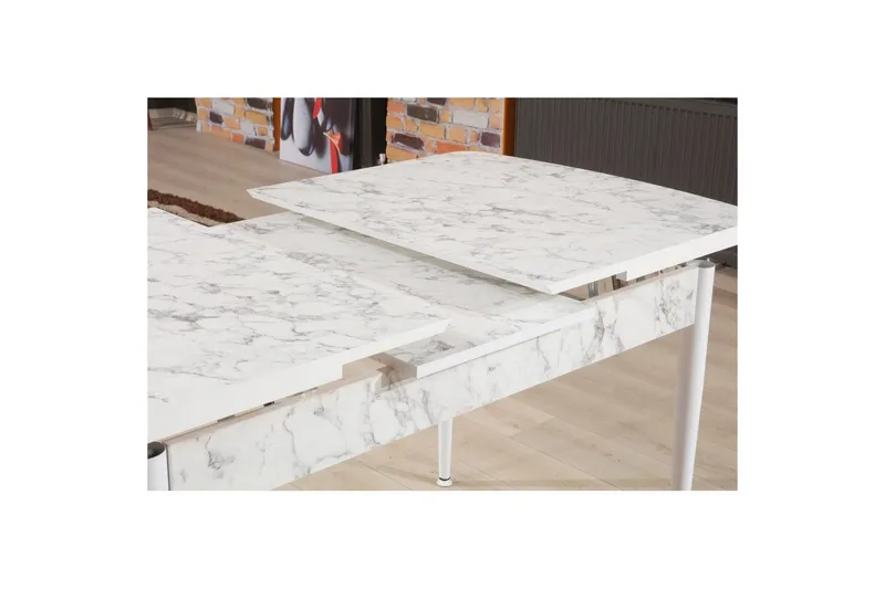 Amerbach Ruokapöytä 132 cm Suorakulmainen - Valkoinen/Harmaa - Huonekalut - Pöytä & ruokailuryhmä - Ruokapöydät & keittiön pöydät