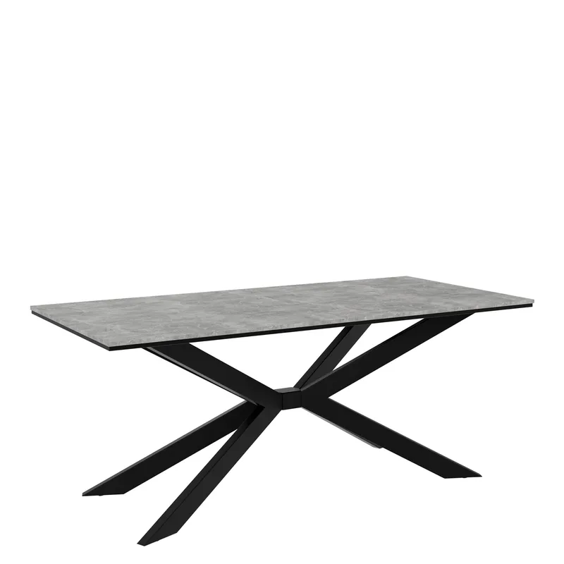 Aplung Ruokapöytä 190 cm suorakulmainen, Musta/Harmaa