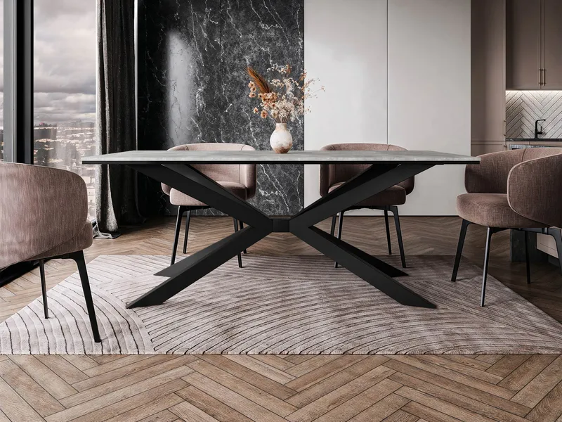 Aplung Ruokapöytä 190 cm suorakulmainen - Musta/Harmaa - Huonekalut - Pöytä & ruokailuryhmä - Ruokapöydät & keittiön pöydät