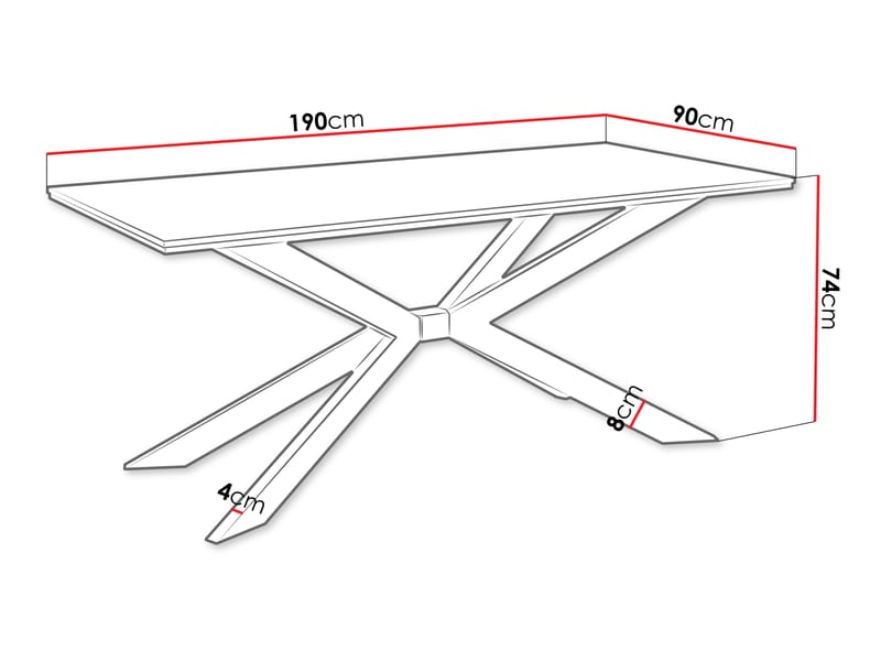 Aplung Ruokapöytä 190 cm suorakulmainen - Musta/Ruskea - Huonekalut - Pöytä & ruokailuryhmä - Ruokapöydät & keittiön pöydät