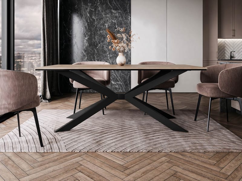 Aplung Ruokapöytä 190 cm suorakulmainen - Musta/Ruskea - Huonekalut - Pöytä & ruokailuryhmä - Ruokapöydät & keittiön pöydät