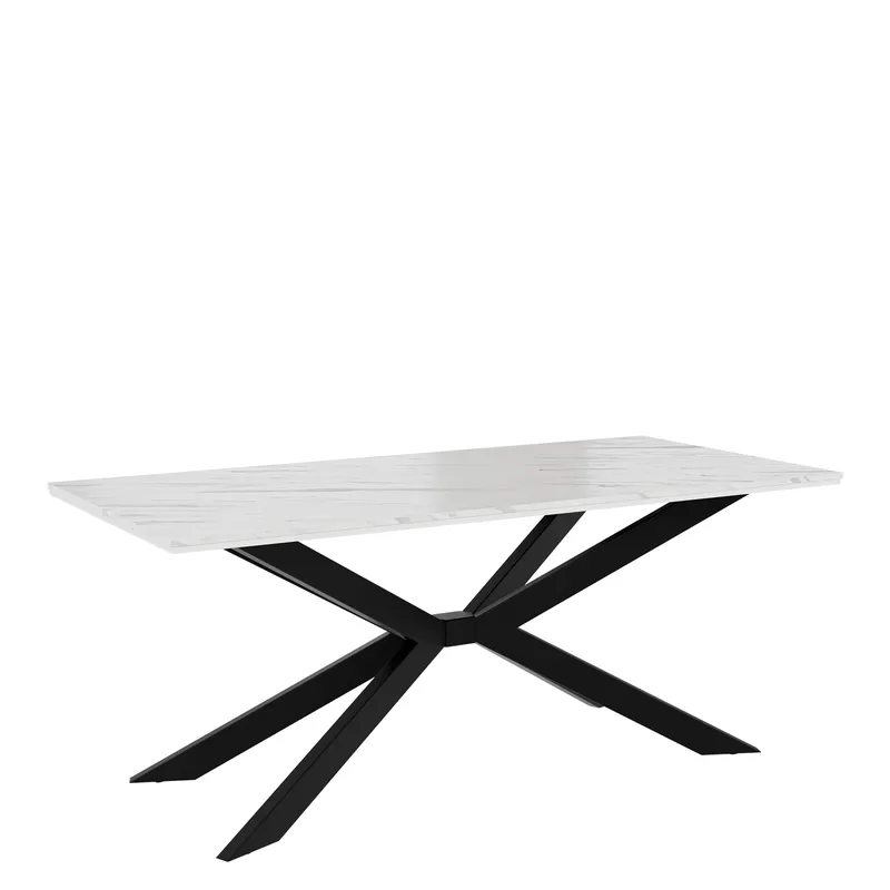 Aplung Ruokapöytä 190 cm suorakulmainen - Valkoinen/Musta - Huonekalut - Pöytä & ruokailuryhmä - Ruokapöydät & keittiön pöydät