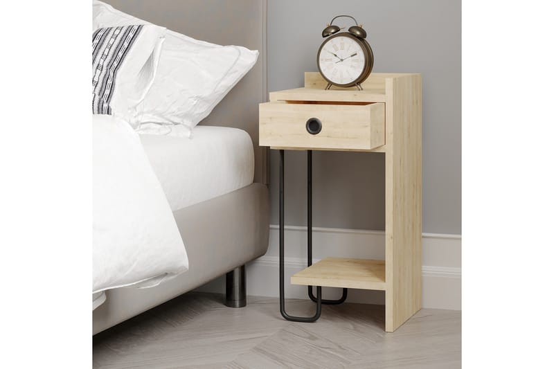 Sirius yöpöytä 32x30 cm vaaleanruskea - Hanah Home - Huonekalut - Pöytä & ruokailuryhmä - Apupöytä & sivupöytä - Yöpöytä