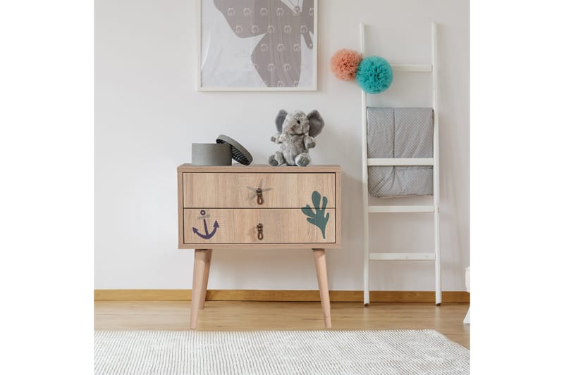 Bertoaria yöpöytä 60x40 cm ruskea - Hanah Home - Huonekalut - Pöytä & ruokailuryhmä - Apupöytä & sivupöytä - Yöpöytä