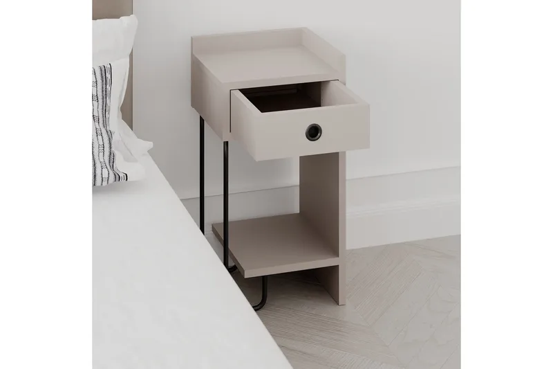 Sirius yöpöytä 32x30 cm vaaleanruskea - Hanah Home - Huonekalut - Pöytä & ruokailuryhmä - Apupöytä & sivupöytä - Yöpöytä