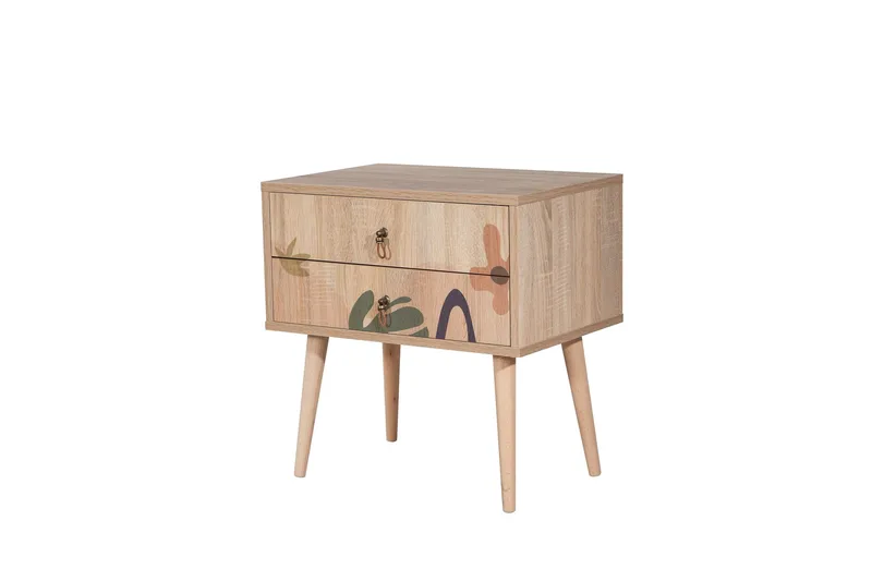 Bertoaria yöpöytä 60x40 cm ruskea - Hanah Home - Huonekalut - Pöytä & ruokailuryhmä - Apupöytä & sivupöytä - Yöpöytä