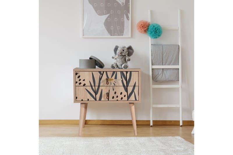 Bertoaria yöpöytä 60x40 cm ruskea - Hanah Home - Huonekalut - Pöytä & ruokailuryhmä - Apupöytä & sivupöytä - Yöpöytä