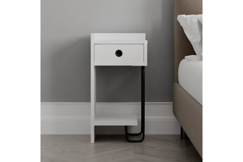 Sirius yöpöytä 32x30 cm valkoinen - Hanah Home - Huonekalut - Pöytä & ruokailuryhmä - Apupöytä & sivupöytä - Yöpöytä