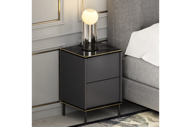 Imaj yöpöytä 40x35 cm antrasiitti - Hanah Home - Huonekalut - Pöytä & ruokailuryhmä - Apupöytä & sivupöytä - Yöpöytä