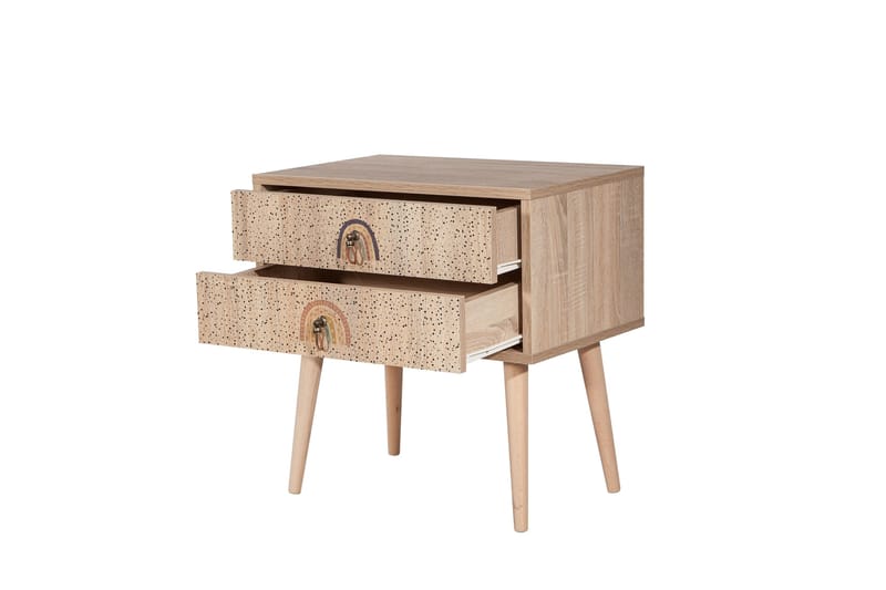 Bertoaria yöpöytä 60x40 cm ruskea - Hanah Home - Huonekalut - Pöytä & ruokailuryhmä - Apupöytä & sivupöytä - Yöpöytä