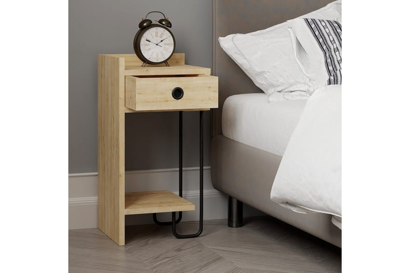 Sirius yöpöytä 32x30 cm vaaleanruskea - Hanah Home - Huonekalut - Pöytä & ruokailuryhmä - Apupöytä & sivupöytä - Yöpöytä