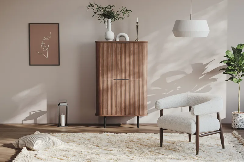 Kopparbo Korkea kaappi pähkinä - Tummanruskea pähkinäpuu - Säilytys - Kaappi - Säilytyskaappi