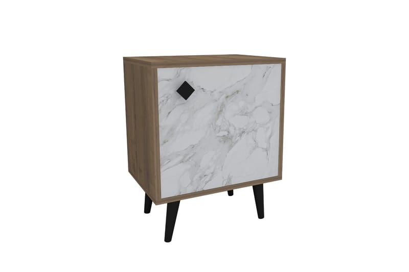 Hastikoz yöpöytä 45x35 cm ruskea/valkoinen - Hanah Home - Huonekalut - Pöytä & ruokailuryhmä - Apupöytä & sivupöytä - Yöpöytä