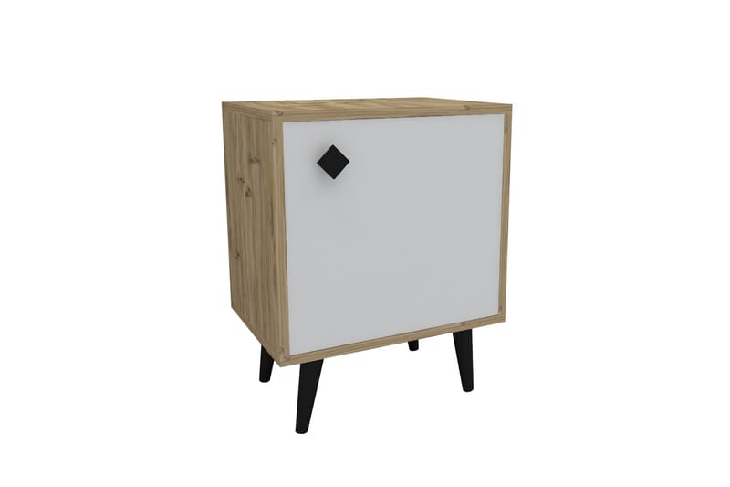 Hastikoz yöpöytä 45x35 cm valkoinen/ruskea - Hanah Home - Huonekalut - Pöytä & ruokailuryhmä - Apupöytä & sivupöytä - Yöpöytä