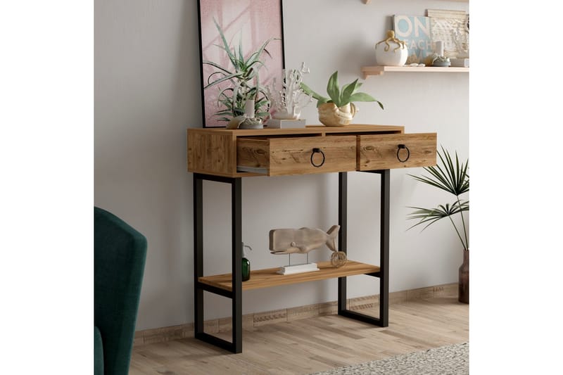 Valeri konsolipöytä 90x90 cm vaaleanruskea - Hanah Home - Huonekalut - Pöytä & ruokailuryhmä - Apupöytä & sivupöytä - Konsolipöytä