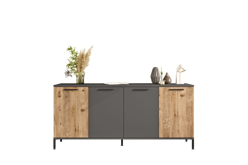 Jagmal konsolipöytä 160x71,8 cm antrasiitti/ruskea - Hanah Home - Huonekalut - Pöytä & ruokailuryhmä - Apupöytä & sivupöytä - Konsolipöytä