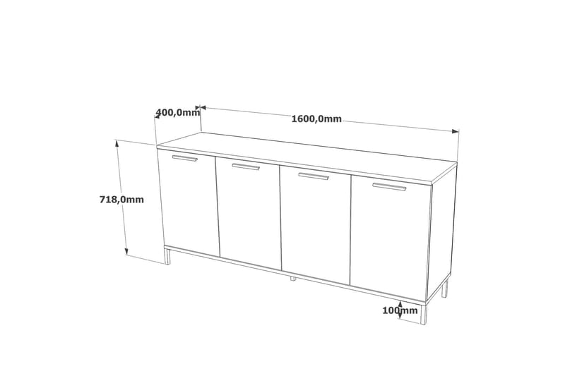 Jagmal konsolipöytä 160x71,8 cm antrasiitti/ruskea - Hanah Home - Huonekalut - Pöytä & ruokailuryhmä - Apupöytä & sivupöytä - Konsolipöytä