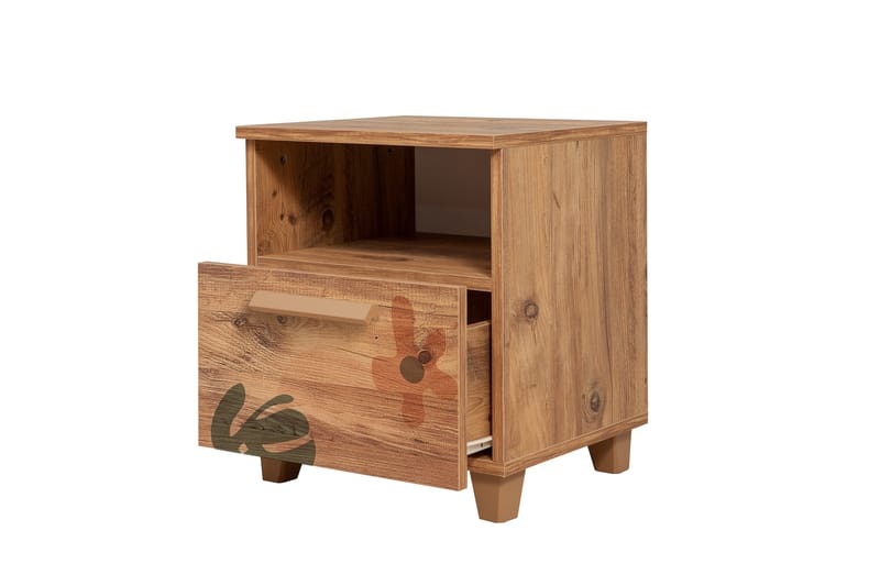 Leva yöpöytä 45x40 cm ruskea - Hanah Home - Huonekalut - Pöytä & ruokailuryhmä - Apupöytä & sivupöytä - Yöpöytä