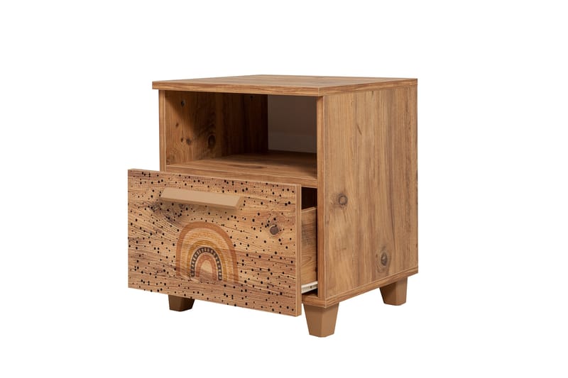 Leva yöpöytä 45x40 cm ruskea - Hanah Home - Huonekalut - Pöytä & ruokailuryhmä - Apupöytä & sivupöytä - Yöpöytä
