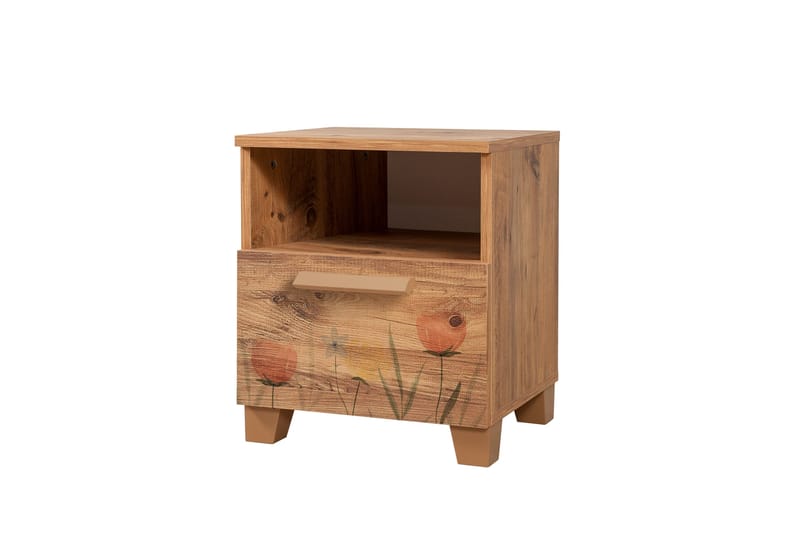 Leva yöpöytä 45x40 cm ruskea - Hanah Home - Huonekalut - Pöytä & ruokailuryhmä - Apupöytä & sivupöytä - Yöpöytä