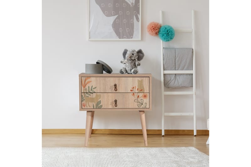 Bertoaria yöpöytä 60x40 cm ruskea - Hanah Home - Huonekalut - Pöytä & ruokailuryhmä - Apupöytä & sivupöytä - Yöpöytä