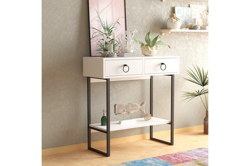 Valeri konsolipöytä 90x90 cm valkoinen - Hanah Home - Huonekalut - Pöytä & ruokailuryhmä - Apupöytä & sivupöytä - Konsolipöytä