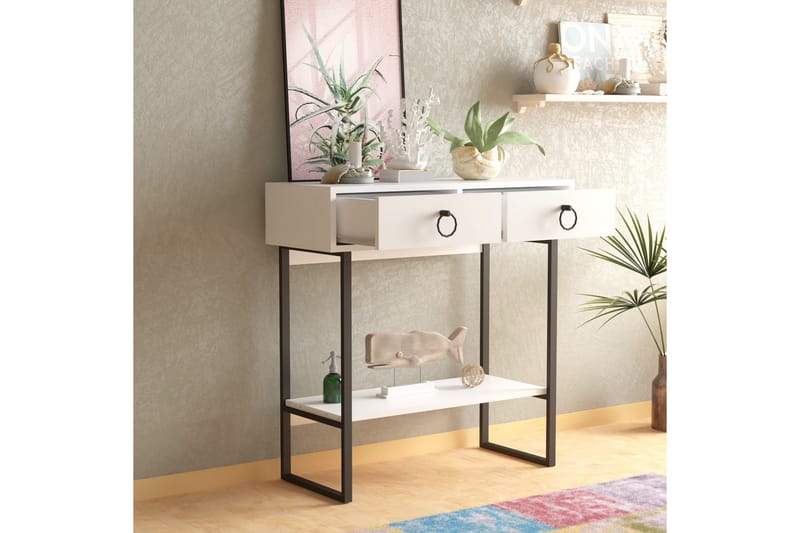 Valeri konsolipöytä 90x90 cm valkoinen - Hanah Home - Huonekalut - Pöytä & ruokailuryhmä - Apupöytä & sivupöytä - Konsolipöytä
