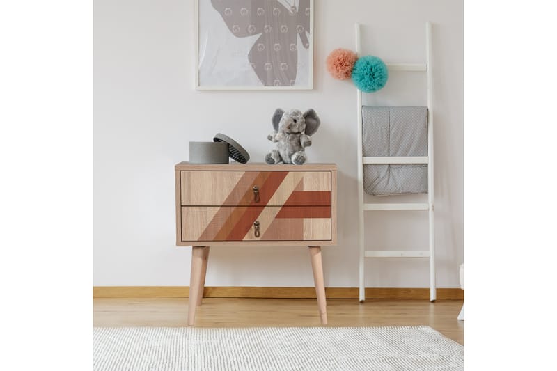 Bertoaria yöpöytä 60x40 cm ruskea - Hanah Home - Huonekalut - Pöytä & ruokailuryhmä - Apupöytä & sivupöytä - Yöpöytä