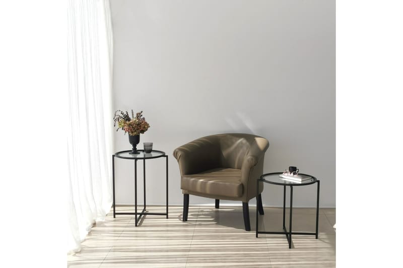 Akeno sivupöytä 60x50 cm musta - Hanah Home - Huonekalut - Pöytä & ruokailuryhmä - Apupöytä & sivupöytä - Tarjotinpöytä & pikkupöytä