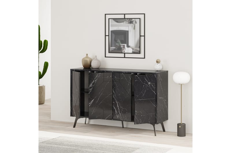 Dune konsolipöytä 123x77,4 cm musta - Hanah Home - Huonekalut - Pöytä & ruokailuryhmä - Apupöytä & sivupöytä - Konsolipöytä