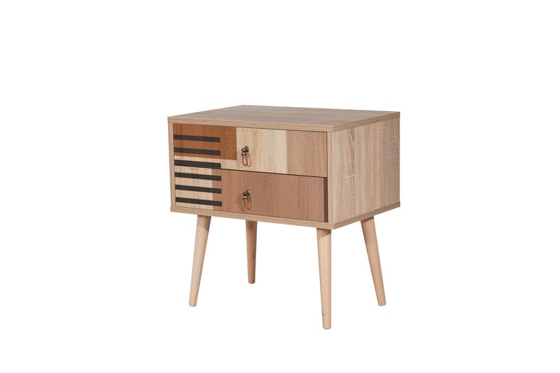 Bertoaria yöpöytä 60x40 cm ruskea - Hanah Home - Huonekalut - Pöytä & ruokailuryhmä - Apupöytä & sivupöytä - Yöpöytä