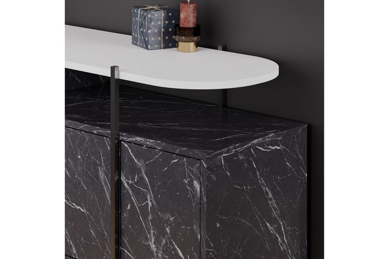 Hanley konsolipöytä 150x86,2 cm valkoinen/tummanruskea - Hanah Home - Huonekalut - Pöytä & ruokailuryhmä - Apupöytä & sivupöytä - Eteispöytä