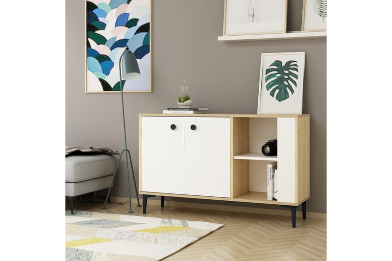 Sahra konsolipöytä 120x75 cm ruskea/valkoinen - Hanah Home - Huonekalut - Pöytä & ruokailuryhmä - Apupöytä & sivupöytä - Konsolipöytä