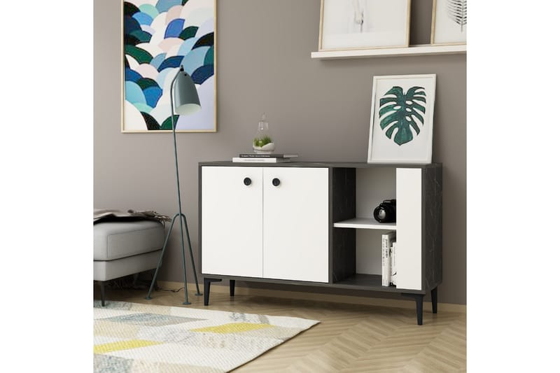 Sahra konsolipöytä 120x75 cm musta/valkoinen - Hanah Home - Huonekalut - Pöytä & ruokailuryhmä - Apupöytä & sivupöytä - Konsolipöytä