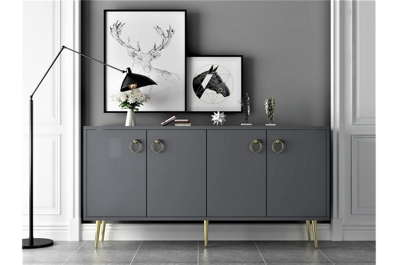 Drop konsolipöytä 140x75 cm antrasiitti - Hanah Home - Huonekalut - Pöytä & ruokailuryhmä - Apupöytä & sivupöytä - Konsolipöytä