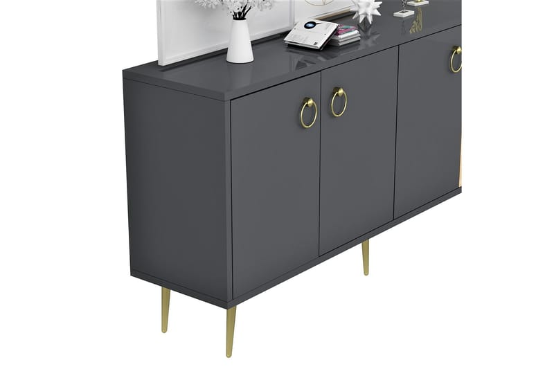 Drop konsolipöytä 140x75 cm antrasiitti - Hanah Home - Huonekalut - Pöytä & ruokailuryhmä - Apupöytä & sivupöytä - Konsolipöytä