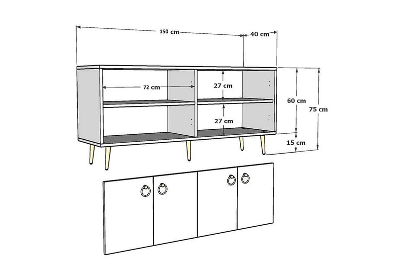 Drop konsolipöytä 140x75 cm antrasiitti - Hanah Home - Huonekalut - Pöytä & ruokailuryhmä - Apupöytä & sivupöytä - Konsolipöytä