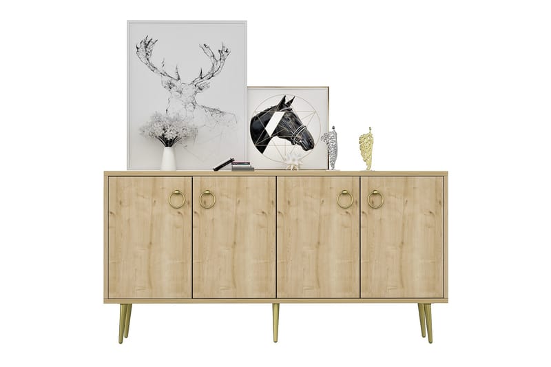 Drop konsolipöytä 140x75 cm ruskea - Hanah Home - Huonekalut - Pöytä & ruokailuryhmä - Apupöytä & sivupöytä - Konsolipöytä