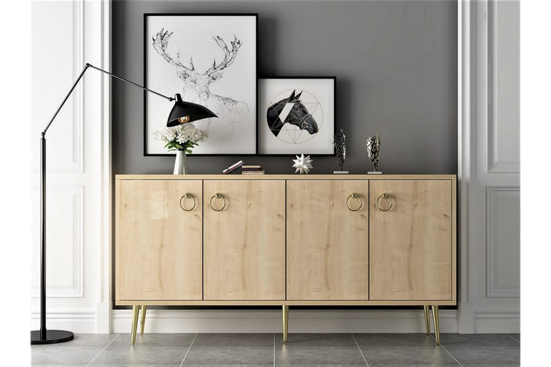 Drop konsolipöytä 140x75 cm ruskea - Hanah Home - Huonekalut - Pöytä & ruokailuryhmä - Apupöytä & sivupöytä - Konsolipöytä