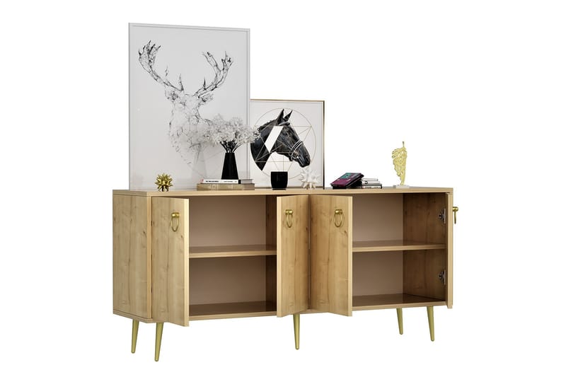 Drop konsolipöytä 140x75 cm ruskea - Hanah Home - Huonekalut - Pöytä & ruokailuryhmä - Apupöytä & sivupöytä - Konsolipöytä
