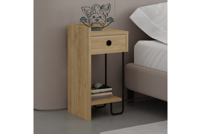 Sirius yöpöytä 32x30 cm vaaleanruskea - Hanah Home - Huonekalut - Pöytä & ruokailuryhmä - Apupöytä & sivupöytä - Yöpöytä