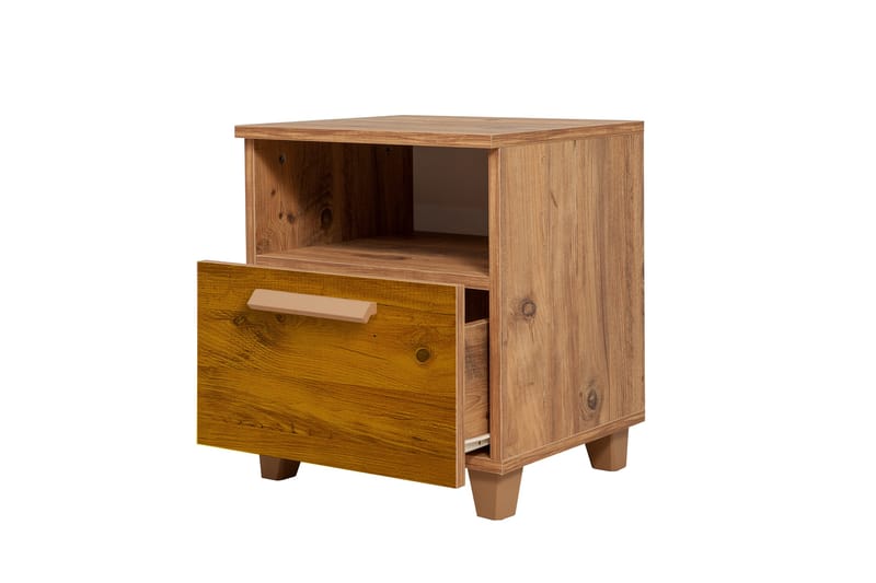Leva yöpöytä 45x40 cm ruskea - Hanah Home - Huonekalut - Pöytä & ruokailuryhmä - Apupöytä & sivupöytä - Yöpöytä
