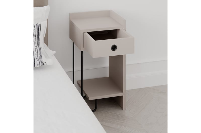 Sirius yöpöytä 32x30 cm vaaleanruskea - Hanah Home - Huonekalut - Pöytä & ruokailuryhmä - Apupöytä & sivupöytä - Yöpöytä