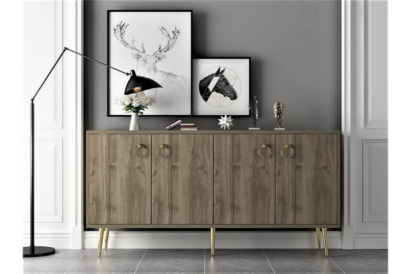 Drop konsolipöytä 140x75 cm ruskea - Hanah Home - Huonekalut - Pöytä & ruokailuryhmä - Apupöytä & sivupöytä - Konsolipöytä