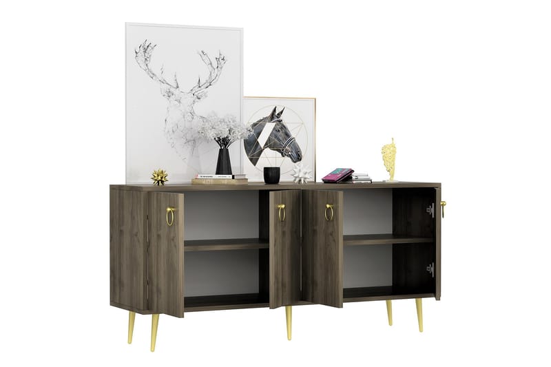Drop konsolipöytä 140x75 cm ruskea - Hanah Home - Huonekalut - Pöytä & ruokailuryhmä - Apupöytä & sivupöytä - Konsolipöytä
