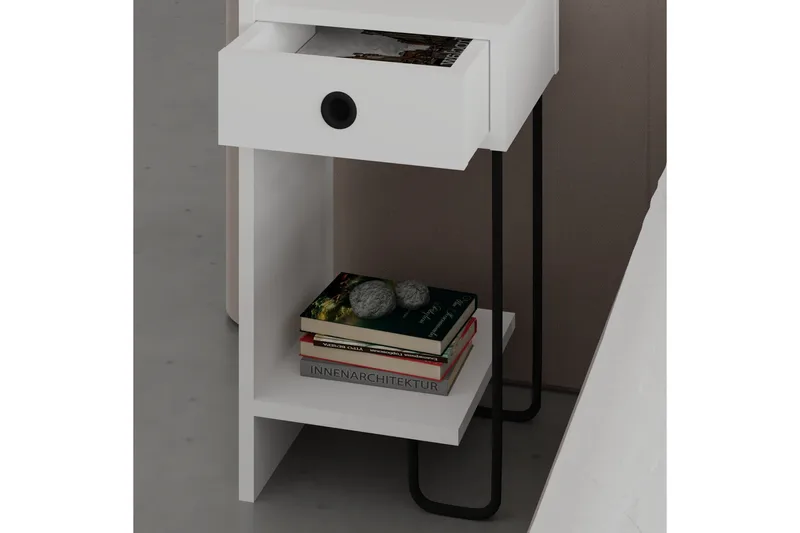 Sirius yöpöytä 32x30 cm valkoinen - Hanah Home - Huonekalut - Pöytä & ruokailuryhmä - Apupöytä & sivupöytä - Yöpöytä