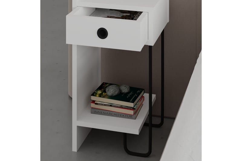 Sirius yöpöytä 32x30 cm valkoinen - Hanah Home - Huonekalut - Pöytä & ruokailuryhmä - Apupöytä & sivupöytä - Yöpöytä