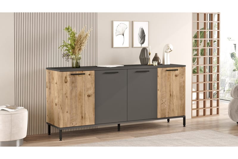 Jagmal konsolipöytä 160x71,8 cm antrasiitti/ruskea - Hanah Home - Huonekalut - Pöytä & ruokailuryhmä - Apupöytä & sivupöytä - Eteispöytä