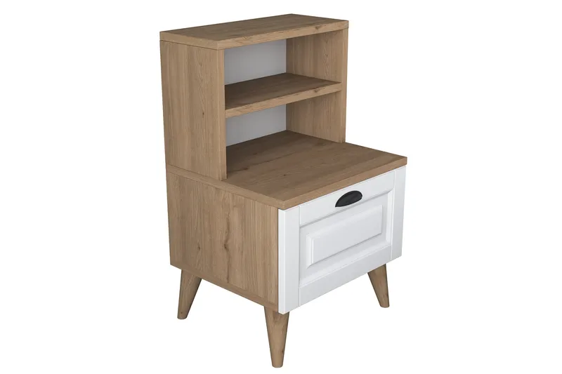 Akashya yöpöytä 45x40 cm ruskea/valkoinen, Hanah Home