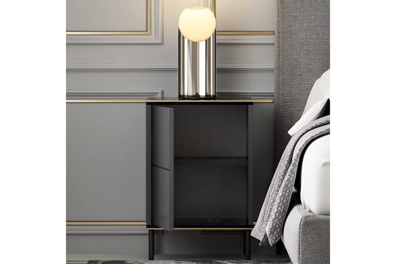 Imaj yöpöytä 40x35 cm antrasiitti - Hanah Home - Huonekalut - Pöytä & ruokailuryhmä - Apupöytä & sivupöytä - Yöpöytä